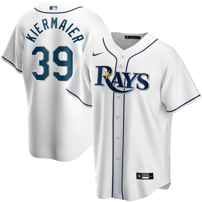 2020 MLB Men Tampa Bay Rays #39 Kevin Kiermaier Nike White Home 2020 Replica Player Jersey 1